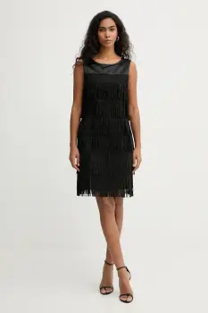 Karl Lagerfeld rochie culoarea negru, mini, drept, B1W13056 imagine