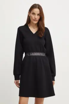 Karl Lagerfeld rochie culoarea negru, mini, evazati, 246W1312 imagine