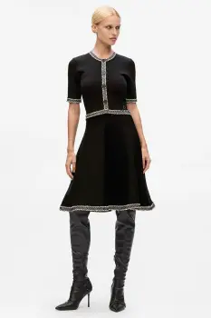 Karl Lagerfeld rochie culoarea negru, mini, evazati, A4W13024 imagine