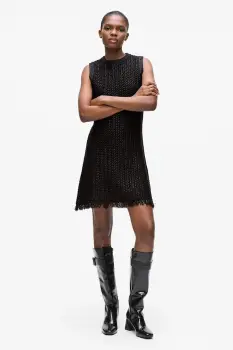 Karl Lagerfeld rochie culoarea negru, mini, evazati, A4W13032 imagine