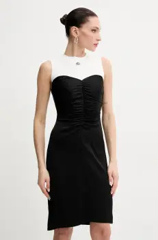 Karl Lagerfeld rochie culoarea negru, mini, mulata, A2W13003 imagine