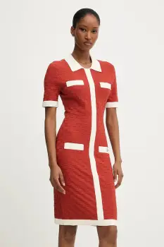 Karl Lagerfeld rochie culoarea portocaliu, mini, mulata, A3W13036 imagine