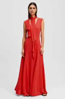 Karl Lagerfeld rochie culoarea rosu, maxi, evazati, A2W13011 imagine