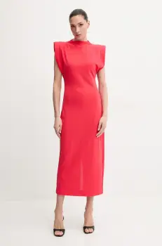 Karl Lagerfeld rochie culoarea rosu, midi, drept, A2W13059 imagine