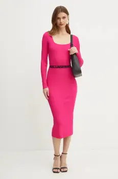 Karl Lagerfeld rochie culoarea roz, mini, mulata, 246W1326 imagine