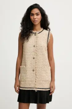 Karl Lagerfeld rochie din amestec de lana culoarea bej, mini, drept, B1W13008 imagine