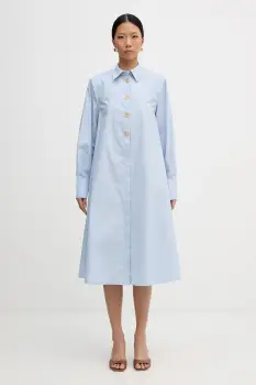 Karl Lagerfeld rochie din bumbac midi, oversize, B1W13026 imagine