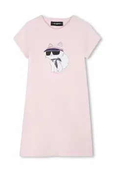 Karl Lagerfeld rochie din bumbac pentru copii imagine