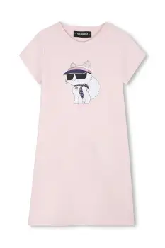 Karl Lagerfeld rochie din bumbac pentru copii imagine