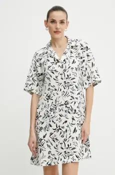 Karl Lagerfeld rochie din in culoarea alb, mini, oversize, A2W13060 imagine