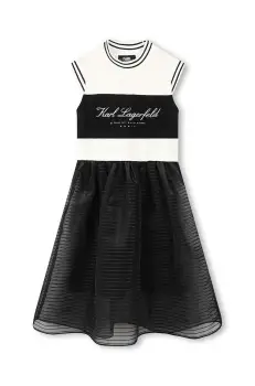 Karl Lagerfeld rochie fete culoarea negru, midi, evazati, Z30190 imagine