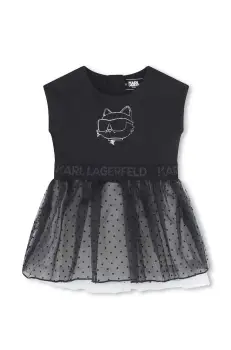 Karl Lagerfeld rochie fete culoarea negru, mini, evazati, Z30278 imagine