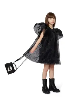 Karl Lagerfeld rochie fete culoarea negru, mini, evazati, Z30624 imagine