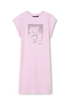 Karl Lagerfeld rochie fete culoarea roz, mini, drept, Z30456 imagine