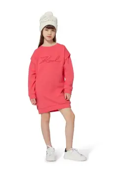 Karl Lagerfeld rochie fete culoarea roz, mini, oversize, Z30614 imagine