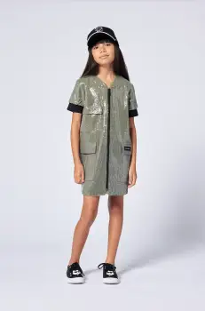 Karl Lagerfeld rochie fete culoarea verde, mini, drept, Z30470 imagine