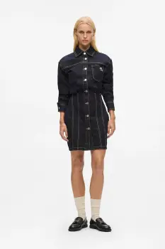 Karl Lagerfeld rochie jeans culoarea bleumarin, mini, drept, A4W13019 imagine