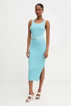 Karl Lagerfeld rochie midi, mulata, A3W13039 imagine