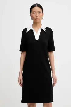 Karl Lagerfeld rochie SIGNATURE culoarea negru, mini, drept, B1W13029 imagine