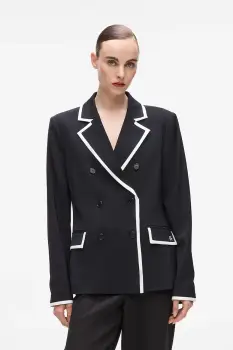 Karl Lagerfeld sacou culoarea negru, un singur rand de nasturi, uni, A4W14038 imagine