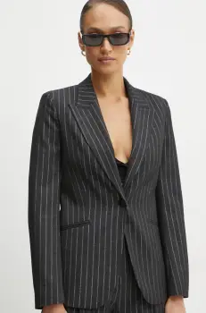 Karl Lagerfeld sacou din lana culoarea gri, un singur rand de nasturi, modelator, A1W14025 imagine