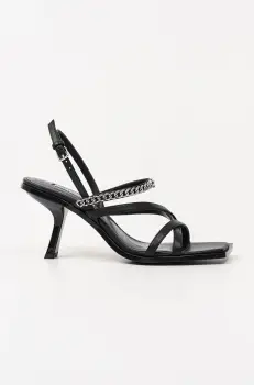 Karl Lagerfeld sandale de piele KARMEL femei, culoarea negru, cu toc cui, KL33625 imagine