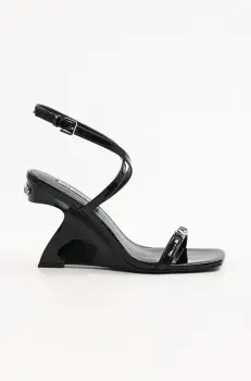 Karl Lagerfeld sandale de piele WAVERLY culoarea negru, KL34612 imagine