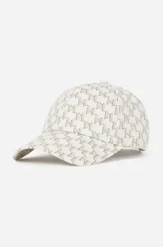 Karl Lagerfeld sapca de baseball din bumbac culoarea bej, cu imprimeu, A2W33016 imagine