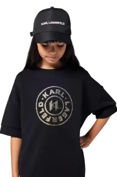 Karl Lagerfeld sapca de baseball pentru copii culoarea negru, cu imprimeu, Z30395 imagine