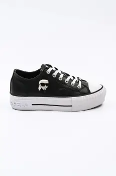 Karl Lagerfeld tenisi de piele KAMPUS MAX NFT femei, culoarea negru, KL60425T imagine