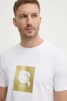 Karl Lagerfeld tricou barbati, culoarea alb, cu imprimeu, 755460.551235 imagine