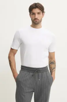 Karl Lagerfeld tricou barbati, culoarea alb, neted, 500221.755750 imagine