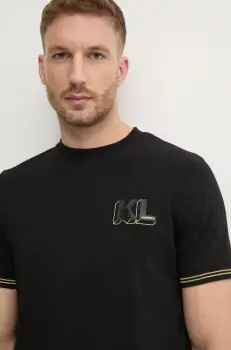 Karl Lagerfeld tricou barbati, culoarea negru, cu imprimeu, 755463.551235 imagine