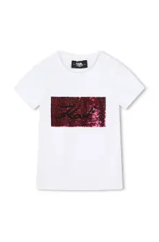 Karl Lagerfeld tricou copii culoarea alb, Z30210 imagine