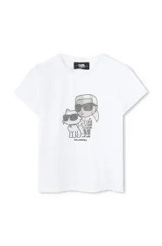 Karl Lagerfeld tricou copii culoarea alb, Z30489 imagine