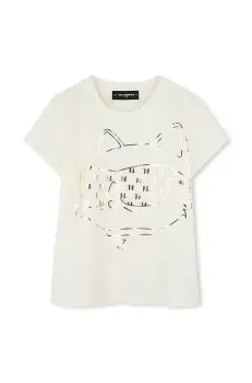 Karl Lagerfeld tricou copii culoarea bej, Z30447 imagine