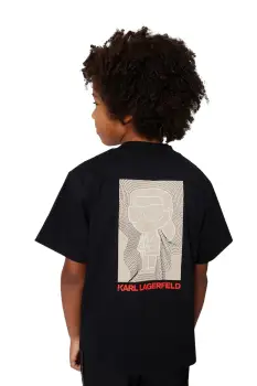 Karl Lagerfeld tricou copii culoarea negru, cu imprimeu, Z31039 imagine