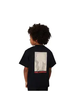 Karl Lagerfeld tricou copii culoarea negru, cu imprimeu, Z31039 imagine
