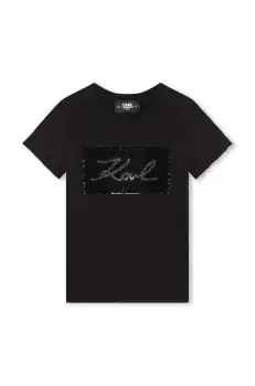 Karl Lagerfeld tricou copii culoarea negru, Z30210 imagine