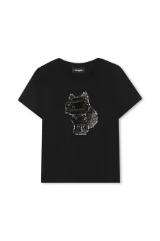 Karl Lagerfeld tricou copii culoarea negru, Z30944 imagine