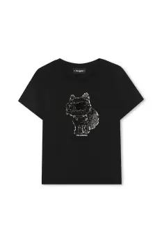 Karl Lagerfeld tricou copii culoarea negru, Z30944 imagine