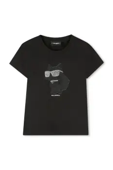 Karl Lagerfeld tricou copii culoarea negru, Z30945 imagine