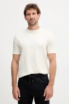 Karl Lagerfeld tricou culoarea bej, cu imprimeu, 554221.755035 imagine