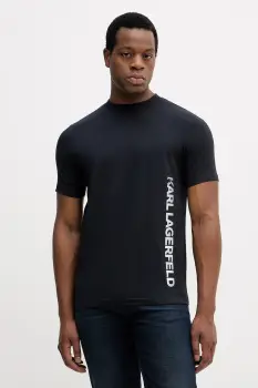 Karl Lagerfeld tricou culoarea bleumarin, cu imprimeu, 554235.755401 imagine