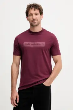 Karl Lagerfeld tricou culoarea bordo, cu imprimeu, 554221.755035 imagine