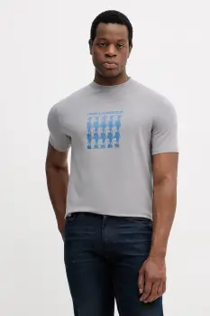 Karl Lagerfeld tricou culoarea gri, cu imprimeu, 554235.755402 imagine