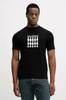 Karl Lagerfeld tricou culoarea negru, cu imprimeu, 554235.755402 imagine