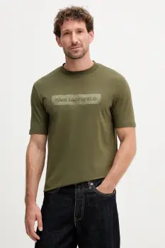 Karl Lagerfeld tricou culoarea verde, cu imprimeu, 554221.755035 imagine