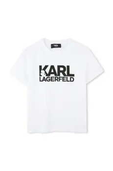 Karl Lagerfeld tricou de bumbac pentru copii culoarea alb, cu imprimeu, Z30435 imagine