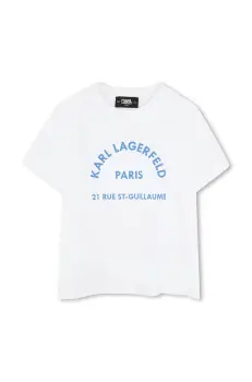 Karl Lagerfeld tricou de bumbac pentru copii culoarea alb, cu imprimeu, Z30439 imagine